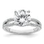 Certified Pave Split Shank Round Lab-Grown Diamond Engagement Ring in 14K White Gold (2 3/4 ct. tw.), Size 7 - Sophia Jewelers