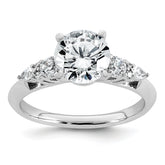 14k White Gold 1 3/4 carat Lab Grown Diamond VS+ F+ Round Complete Engagement Ring