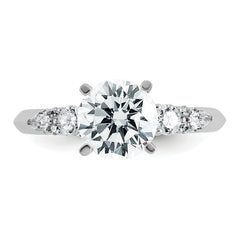 14k White Gold 1 3/4 carat Certified Lab Grown Diamond VS+ F+ Round Complete Engagement Ring