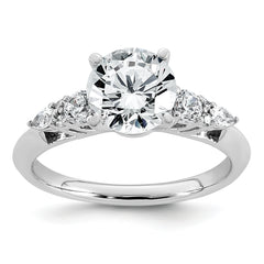 14k White Gold 1 3/4 carat Certified Lab Grown Diamond VS+ F+ Round Complete Engagement Ring
