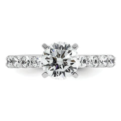 14k White Gold 1 7/8 carat Certified Lab Grown Diamond VS+ F+ Round Complete Engagement Ring