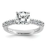 14k White Gold 1 7/8 carat Certified Lab Grown Diamond VS+ F+ Round Complete Engagement Ring