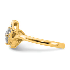 14k 7/8 carat Lab Grown Diamond VS+ F+ Round Complete Engagement Ring