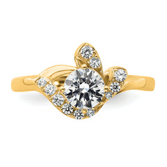 14k 7/8 carat Lab Grown Diamond VS+ F+ Round Complete Engagement Ring