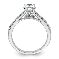 14k White Gold 1 1/2 carat Certified Lab Grown Diamond VS+ F+ Oval Complete Engagement Ring