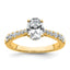 Oval Lab-Grown Diamond Engagement Ring in 14K Yellow Gold (1 1/2 ct. tw.), Size 7 - Sophia Jewelers