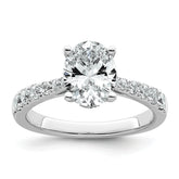 14k White Gold 2 carat Certified Lab Grown Diamond VS+ F+ Oval Complete Engagement Ring