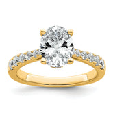 14k 2 carat Certified Lab Grown Diamond VS+ F+ Oval Complete Engagement Ring