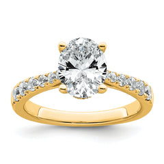 14k 2 carat Certified Lab Grown Diamond VS+ F+ Oval Complete Engagement Ring
