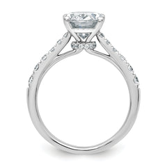 14k White Gold 2 1/2 carat Certified Lab Grown Diamond VS+ F+ Oval Complete Engagement Ring