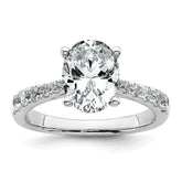 14k White Gold 2 1/2 carat Certified Lab Grown Diamond VS+ F+ Oval Complete Engagement Ring
