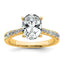 14k 2 1/2 carat Certified Lab Grown Diamond VS+ F+ Oval Complete Engagement Ring