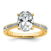 14k 2 1/2 carat Certified Lab Grown Diamond VS+ F+ Oval Complete Engagement Ring