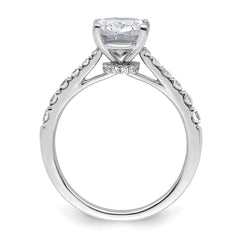 14k White Gold 3 carat Certified Lab Grown Diamond VS+ F+ Oval Complete Engagement Ring