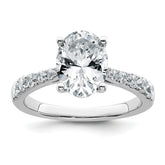 14k White Gold 3 carat Certified Lab Grown Diamond VS+ F+ Oval Complete Engagement Ring