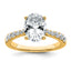 14k 3 carat Certified Lab Grown Diamond VS+ F+ Oval Complete Engagement Ring