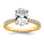 Side Stone Accents Oval Lab-Grown Diamond Engagement Ring in 14K Yellow Gold (3 ct. tw.), Size 7 - Sophia Jewelers