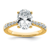 14k 3 carat Certified Lab Grown Diamond VS+ F+ Oval Complete Engagement Ring