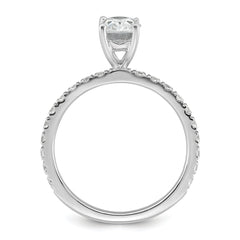 14k White Gold 1 1/3 carat Lab Grown Diamond VS+ F+ Oval Complete Shared Prong Engagement Ring