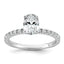14k White Gold 1 1/3 carat Lab Grown Diamond VS+ F+ Oval Complete Shared Prong Engagement Ring