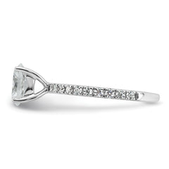 14k White Gold 1 1/3 carat Certified Lab Grown Diamond VS+ F+ Oval Complete Shared Prong Engagement Ring