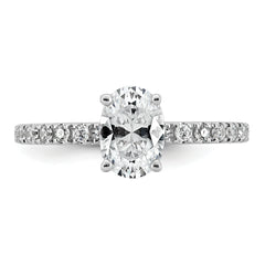 14k White Gold 1 1/3 carat Certified Lab Grown Diamond VS+ F+ Oval Complete Shared Prong Engagement Ring