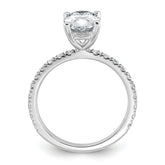 14k White Gold 2 1/3 carat Lab Grown Diamond VS+ F+ Oval Complete Shared Prong Engagement Ring