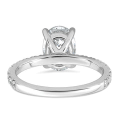 14k White Gold 2 1/3 carat Lab Grown Diamond VS+ F+ Oval Complete Shared Prong Engagement Ring