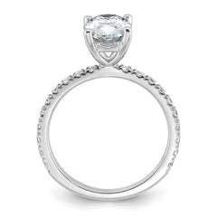 14k White Gold 2 1/3 carat Certified Lab Grown Diamond VS+ F+ Oval Complete Shared Prong Engagement Ring