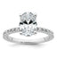 14k White Gold 2 1/3 carat Certified Lab Grown Diamond VS+ F+ Oval Complete Shared Prong Engagement Ring