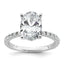 14k White Gold 3 3/8 carat Lab Grown Diamond VS+ F+ Oval Complete Shared Prong Engagement Ring