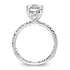 14k White Gold 3 3/8 carat Certified Lab Grown Diamond VS+ F+ Oval Complete Shared Prong Engagement Ring
