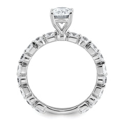 14k White Gold 2 1/2 carat Lab Grown Diamond VS+ F+ Oval Complete Engagement Ring