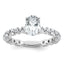 14k White Gold 2 1/2 carat Lab Grown Diamond VS+ F+ Oval Complete Engagement Ring