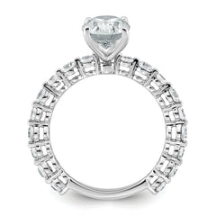 14k White Gold 2 1/3 carat Lab Grown Diamond VS+ F+ Oval Complete Shared Prong Engagement Ring