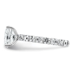 14k White Gold 3 carat Lab Grown Diamond VS+ F+ Oval Complete Engagement Ring