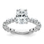 14k White Gold 3 carat Lab Grown Diamond VS+ F+ Oval Complete Engagement Ring
