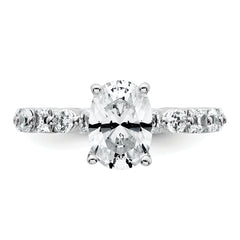 14k White Gold 3 carat Certified Lab Grown Diamond VS+ F+ Oval Complete Engagement Ring