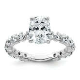 14k White Gold 3 carat Certified Lab Grown Diamond VS+ F+ Oval Complete Engagement Ring