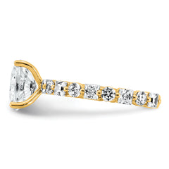 14k 3 carat Certified Lab Grown Diamond VS+ F+ Oval Complete Engagement Ring