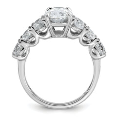14k White Gold 3 7/8 carat Certified Lab Grown Diamond VS+ F+ Oval Complete Engagement Ring