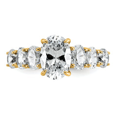 14k 3 7/8 carat Certified Lab Grown Diamond VS+ F+ Oval Complete Engagement Ring