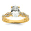 14k 1 7/8 carat Certified Lab Grown Diamond VS+ F+ Oval Complete Engagement Ring