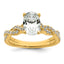 Curved Band Oval Lab-Grown Diamond Engagement Ring in 14K Yellow Gold (1 7/8 ct. tw.), Size 7 - Sophia Jewelers