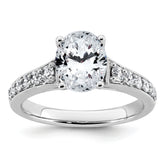 14k White Gold 1 7/8 carat Certified Lab Grown Diamond VS+ F+ Oval Complete Engagement Ring