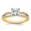 14k 1 1/2 carat Certified Lab Grown Diamond VS+ F+ Princess Complete Engagement Ring