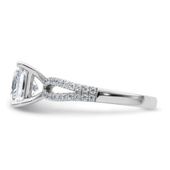 14k White Gold 2 carat Lab Grown Diamond VS+ F+ Princess Complete Engagement Ring