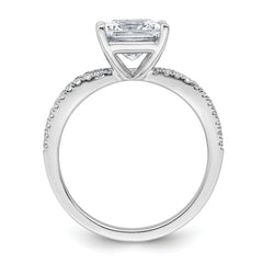 14k White Gold 2 carat Certified Lab Grown Diamond VS+ F+ Princess Complete Engagement Ring