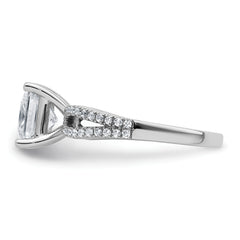 14k White Gold 2 1/4 carat Lab Grown Diamond VS+ F+ Princess Complete Engagement Ring