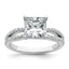 14k White Gold 2 1/4 carat Lab Grown Diamond VS+ F+ Princess Complete Engagement Ring
